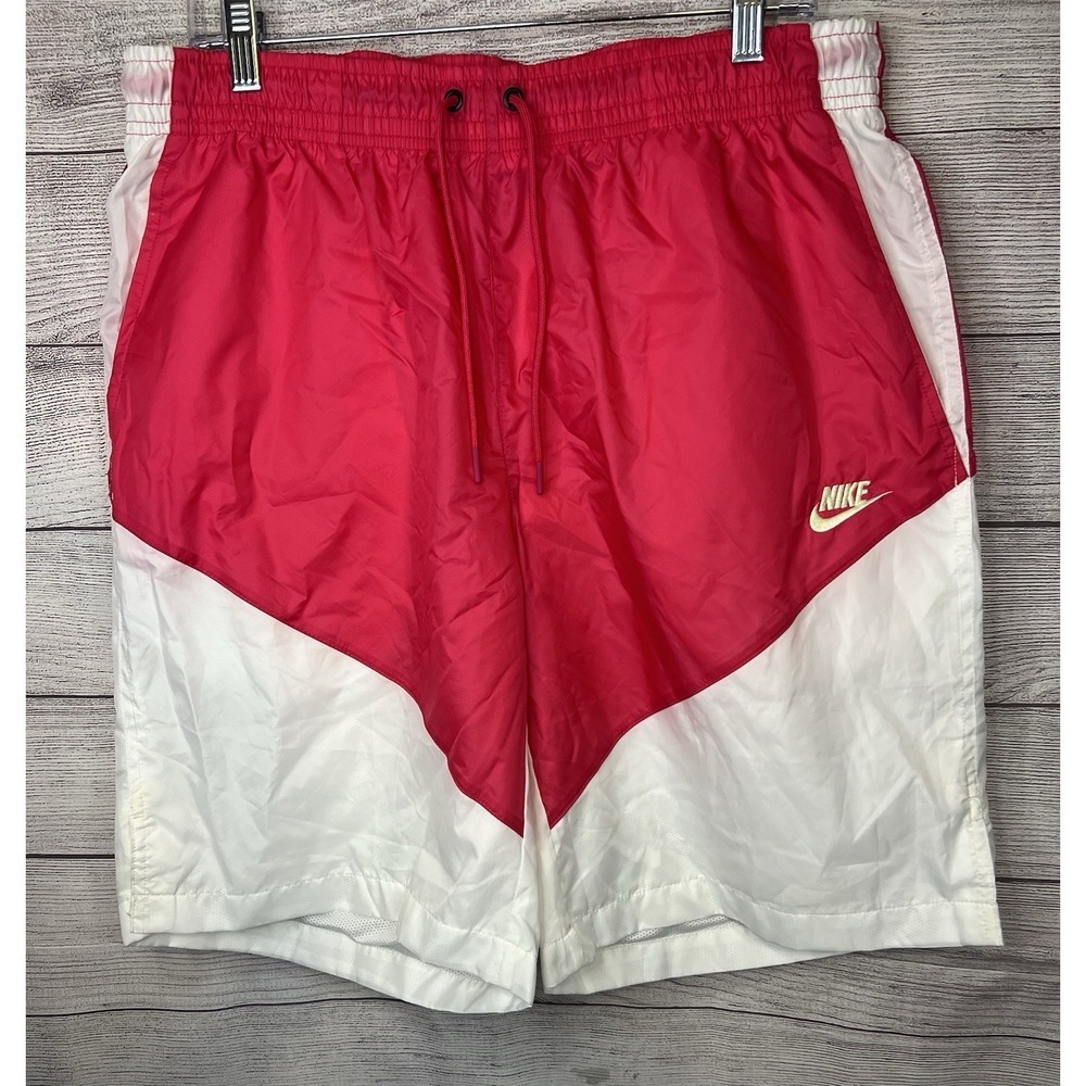 NWT Nike Air Sportswear Windrunner Track Shorts White/Pink Men's Sz XL
